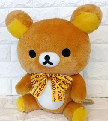 리락쿠마 반짝반짝 리본 봉제 인형 XL 페이퍼 택 포함