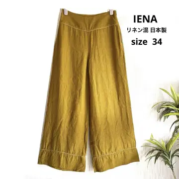 IENA 이에나 와이드 팬츠 린넨 혼방 일본제 풀렝스 밑단 프릴