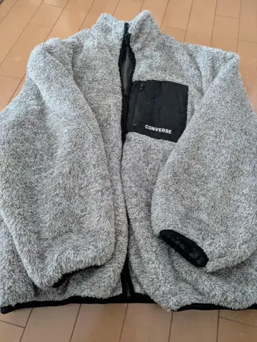 CONVERSE 플리스 자켓 그레이