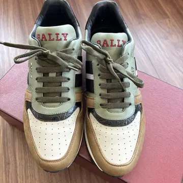 BALLY 스니커즈 올리브 그린/베이지 사이즈 26.5cm