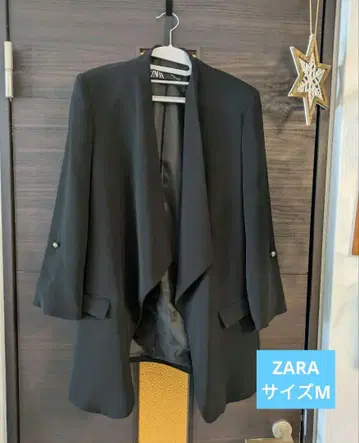 자라 블랙 노카라 자켓 M