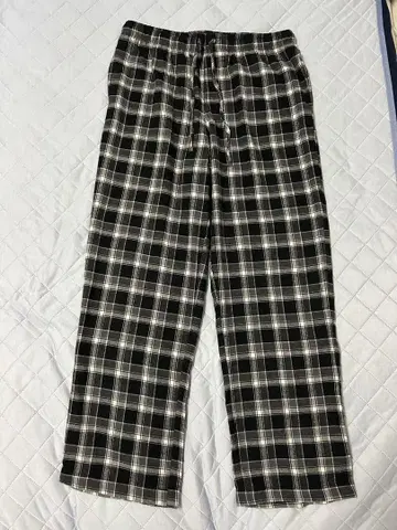 체크 무늬 와이드 팬츠