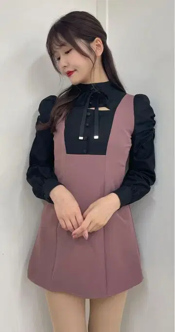 EATME 데콜테 레이어드 원피스