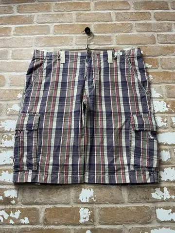 00s 타미힐피거 하프 팬츠 체크 팬츠 카고 팬츠 와이드