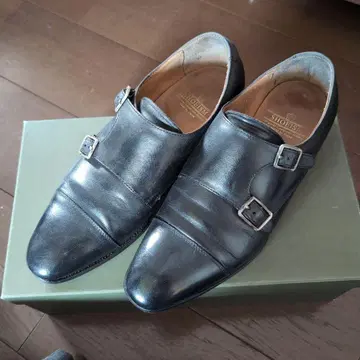 SHOEISM 남성용 블랙 더블 몽크 스트랩 신발