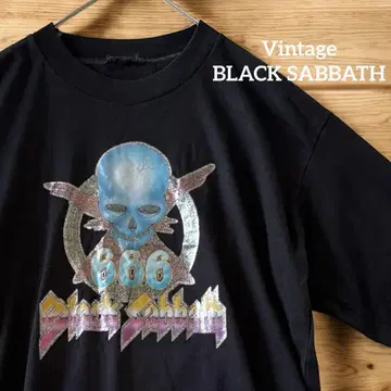 BLACK SABBATH 싱글 스티치 라메 프린트 티셔츠 블랙
