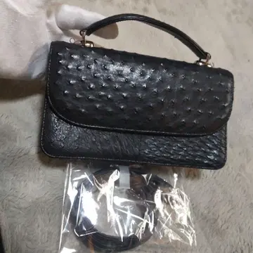 2WAY 블랙 가죽 클러치백