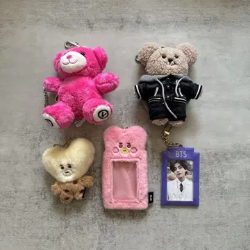 BTS tete 테테 곰 핑크 베어 BTS 포토 카드 포함