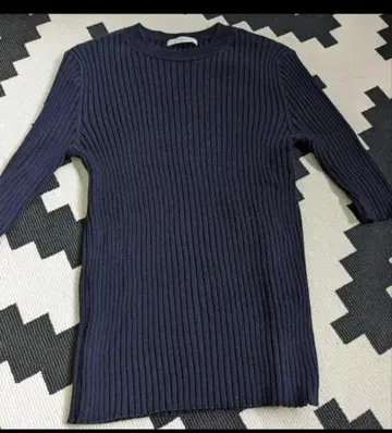 플라주 plage 네이비 리브 면 티셔츠