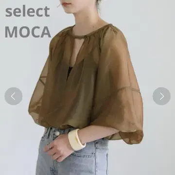 select MOCA 시어 볼륨 퍼프 소매 2way 풀오버