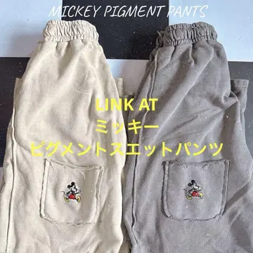 LINKAT 미키 피그먼트 맨투맨 팬츠