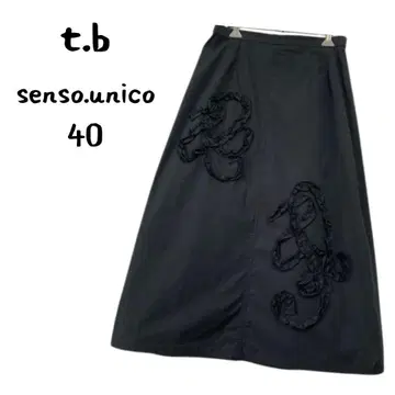 t.b 센소유니코 스커트 롱 스커트 자수