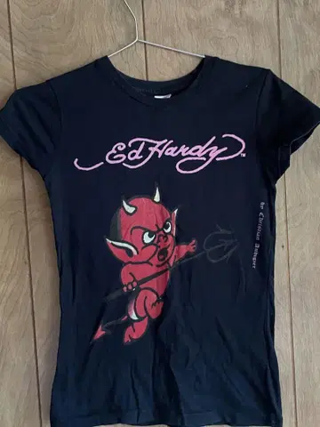Ed Hardy 악마 프린트 티셔츠 반팔