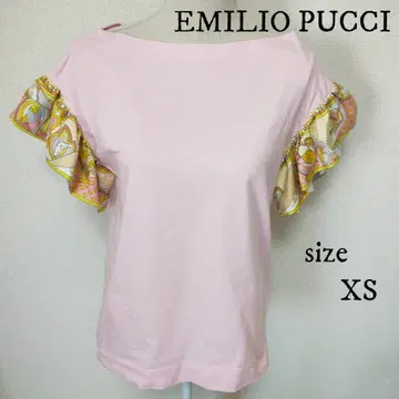 EMILIO PUCCI 반팔 셔츠 프릴 소매 프린트 핑크 XS