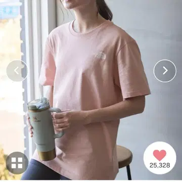 노스페이스 핑크 티셔츠 M