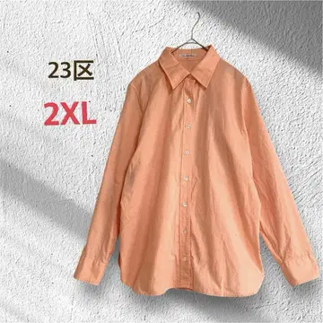 23구 셔츠 블라우스 2XL 46 오렌지 계열 면 빅 사이즈 캐주얼