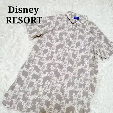 DisneyRESORT 디즈니 리조트 미키 올 패턴 반팔 셔츠 롱