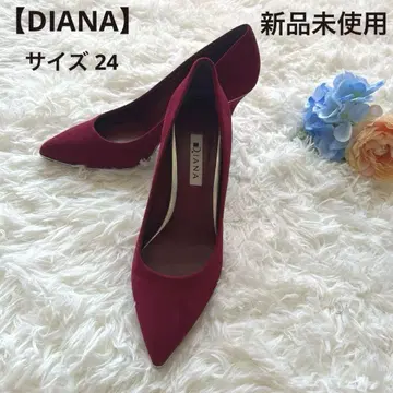 Diana 레드 스웨이드 벨로아 스타일 스틸레토 힐 24cm
