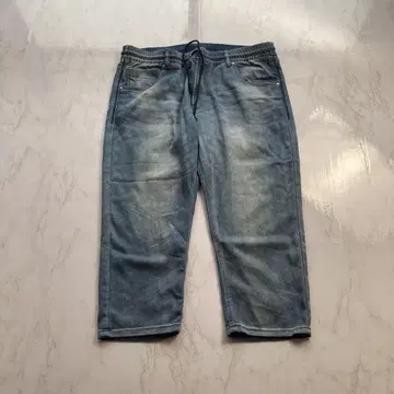 남성용 구제 의류 데님 하프 팬츠 LL