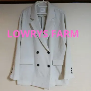 LOWRYS FARM 홉삭 더블 자켓 아이보리