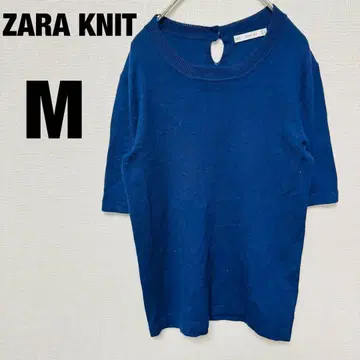 ZARA 썸머 니트 M 네이비 둥근넥 심플 캐주얼 심플