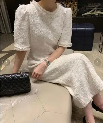 SMILE ORCHID 반팔 라운드넥 원피스 화이트 S