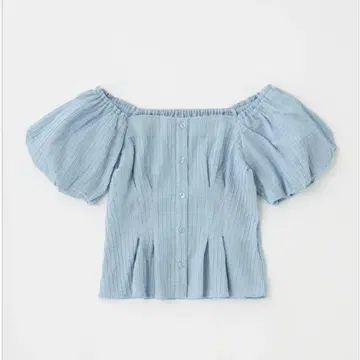 moussy 벌룬 슬리브 상의 블루
