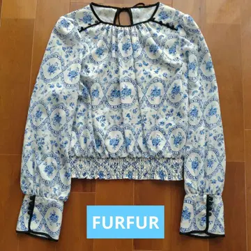 FURFUR 퍼퍼 시노와즈리 프린트 블라우스 꽃무늬 프리 사이즈