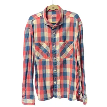 THE FLAT HEAD 플랫 헤드 블록 체크 셔츠 M