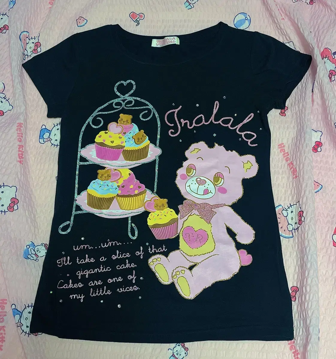Teu lara lara Muffin Bear Short Sleeve Himegyaru Short Sleeve stc