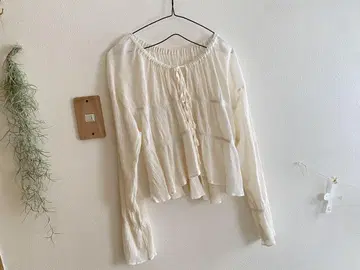 로리즈팜 요류 셔링 블라우스 숏