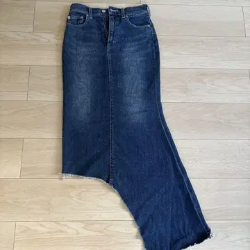 EVRIS 비대칭 데님 스커트