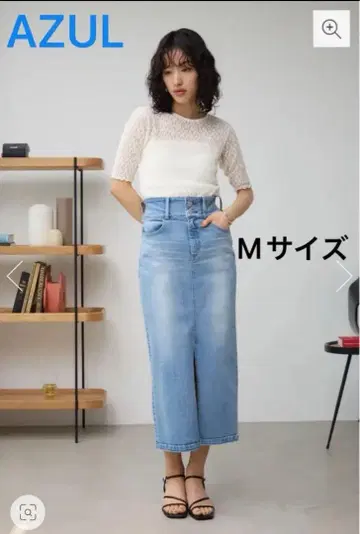 AZUL 하이 웨스트 데님 타이트 스커트 M 사이즈