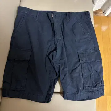 타미힐피거 네이비 카고 숏 팬츠 코튼
