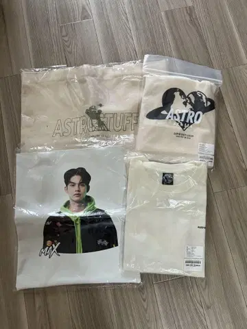미개봉품 Bright astro stuffs 티셔츠 토트백 총 4점