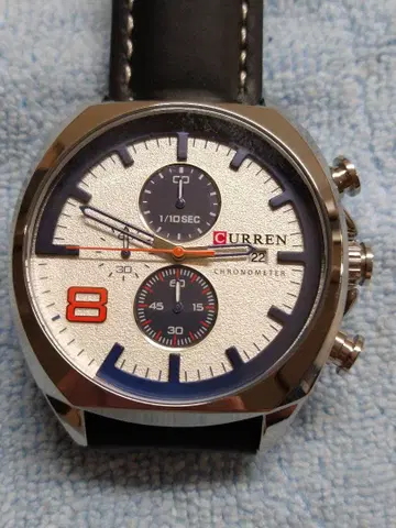 CURREN CHRONOMETER 크로노그래프 쿼츠 화이트