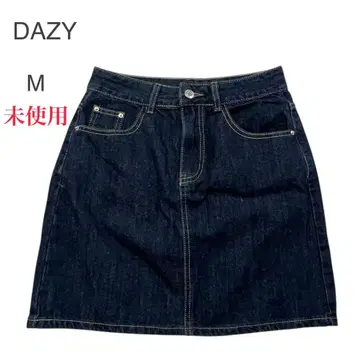 미사용 DAZY 데님 미니 스커트 사다리꼴 슬림 갸루 인디고 블루
