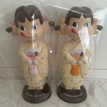 페코짱 3개, 기모노 피규어, 빨간색 오버롤