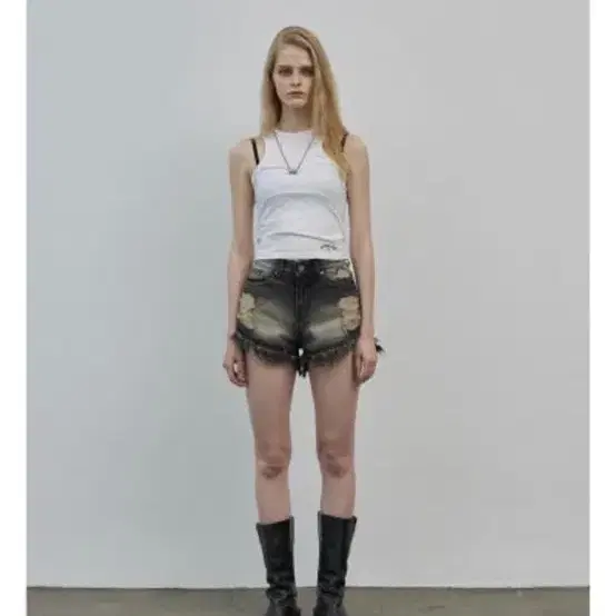 BOHEMIAN SEOUL] DAMAGE WASHING SHORTS, BLUE 正規品 韓国