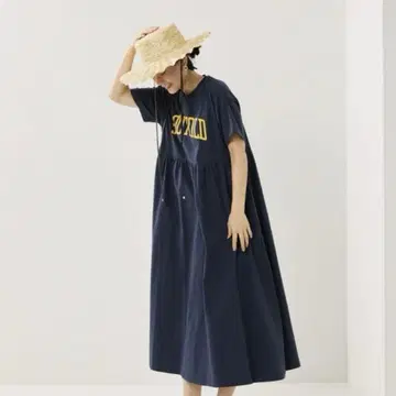 FREAKS Store 허리 절개 로고 반팔 원피스