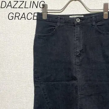 DAZZLING GRACE 미디 스커트 타이트 데님 슬릿 포켓