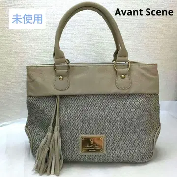 미사용 Avant Scene 여름 느낌의 뜨개질 스타일 백 베이지