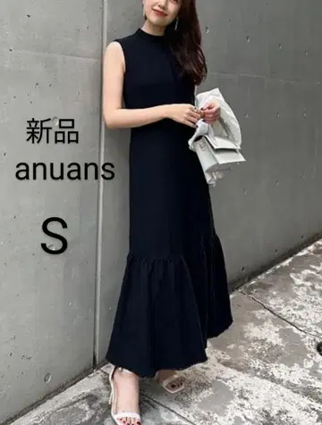 새상품 Anuance 트위드 티어드 원피스 네이비