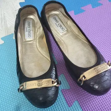 JIMMY CHOO 발레 슈즈 에나멜 로고 플레이트 23cm