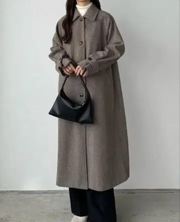 callautia 체크 무늬 롱 코트