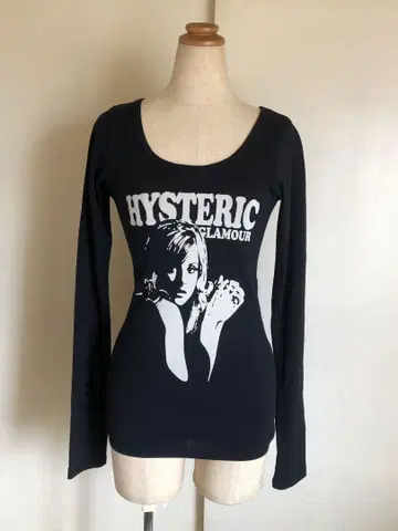 HYSTERIC GLAMOUR 백 프린트 긴팔 티셔츠 블랙