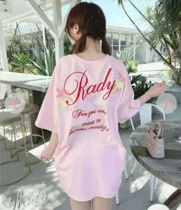 Rady 백 로고 티셔츠 핑크 S 사이즈 미사용 새상품