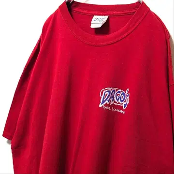 포트 & 컴퍼니 DAGO'S 로고 티셔츠 레드 빨간색 2XL 구제 의류