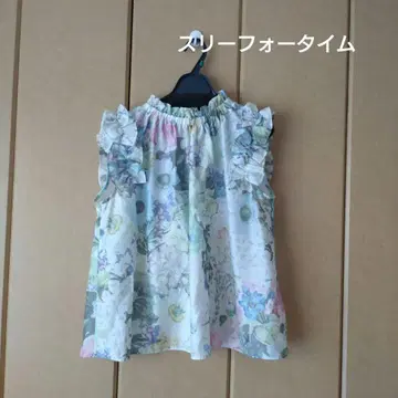 쓰리 포 타임 프릴이 달린 꽃무늬 슬리브리스 셔츠 38