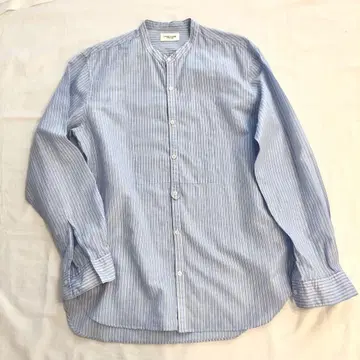 UNITED ARROWS 스탠드 카라 스트라이프 셔츠 L